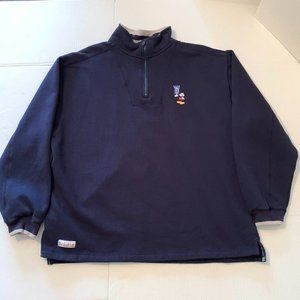 Disneyland Resort Adult  Navy Blue Pullover Sweater with 1/4 Zip Size XL